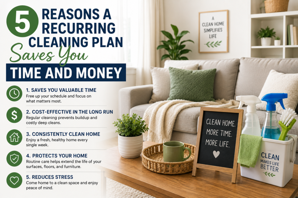 5 Reasons a Recurring Cleaning Plan Saves You Time and Money